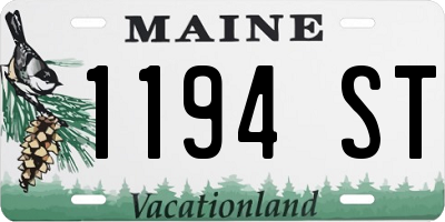 ME license plate 1194ST