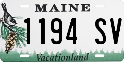 ME license plate 1194SV