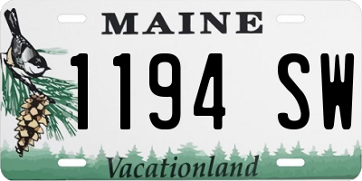ME license plate 1194SW