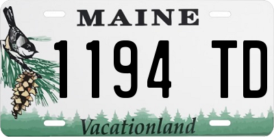 ME license plate 1194TD