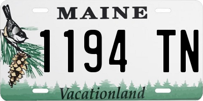 ME license plate 1194TN