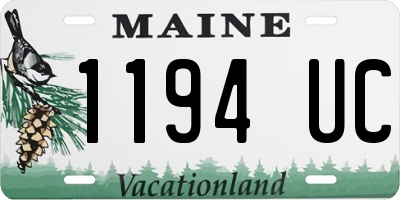 ME license plate 1194UC