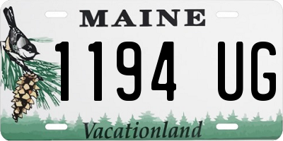 ME license plate 1194UG