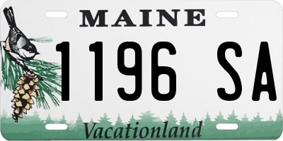 ME license plate 1196SA