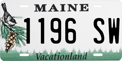 ME license plate 1196SW