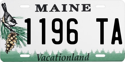 ME license plate 1196TA