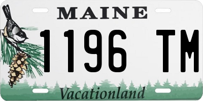 ME license plate 1196TM