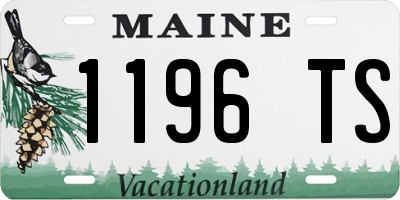 ME license plate 1196TS