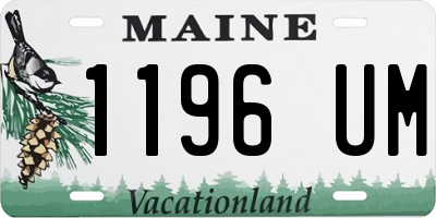 ME license plate 1196UM