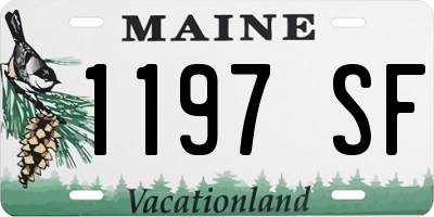 ME license plate 1197SF