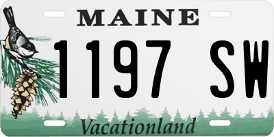 ME license plate 1197SW