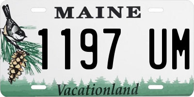 ME license plate 1197UM