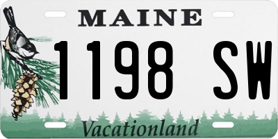 ME license plate 1198SW