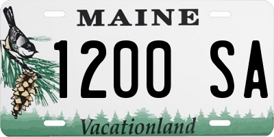 ME license plate 1200SA