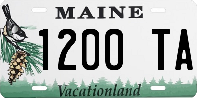 ME license plate 1200TA