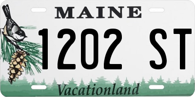 ME license plate 1202ST