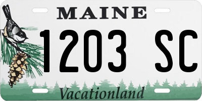 ME license plate 1203SC