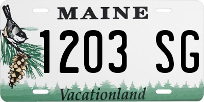 ME license plate 1203SG