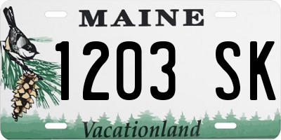 ME license plate 1203SK