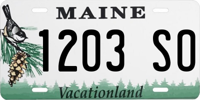 ME license plate 1203SO