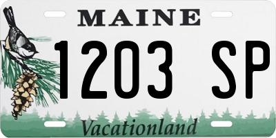 ME license plate 1203SP