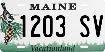 ME license plate 1203SV