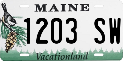 ME license plate 1203SW