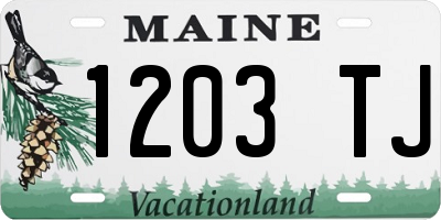 ME license plate 1203TJ