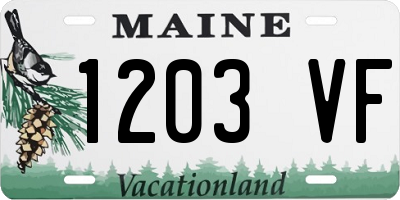 ME license plate 1203VF