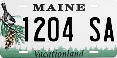 ME license plate 1204SA