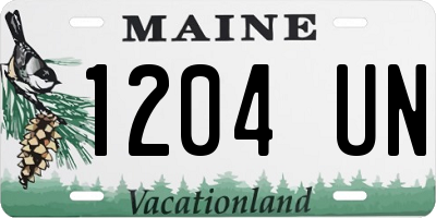 ME license plate 1204UN