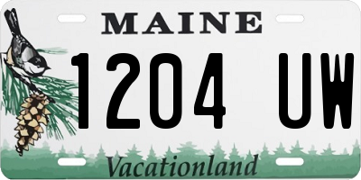 ME license plate 1204UW