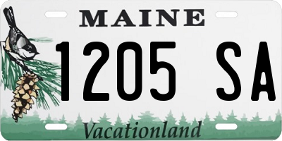 ME license plate 1205SA