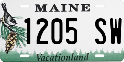 ME license plate 1205SW
