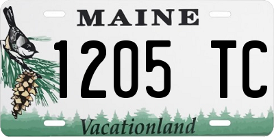 ME license plate 1205TC
