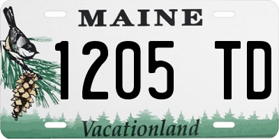 ME license plate 1205TD