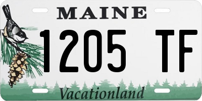 ME license plate 1205TF