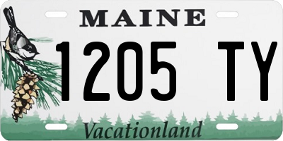 ME license plate 1205TY
