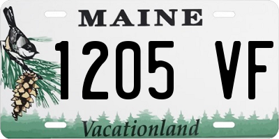 ME license plate 1205VF