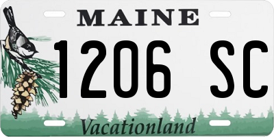 ME license plate 1206SC