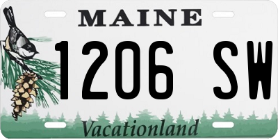 ME license plate 1206SW