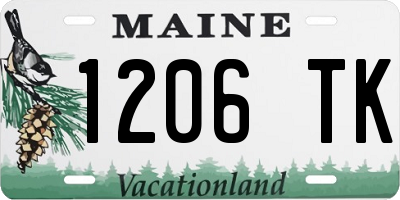 ME license plate 1206TK