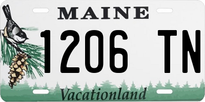 ME license plate 1206TN