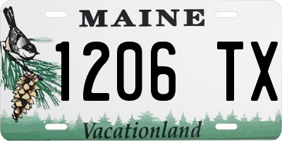 ME license plate 1206TX