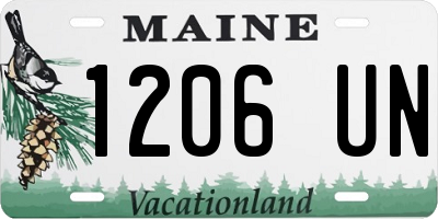 ME license plate 1206UN