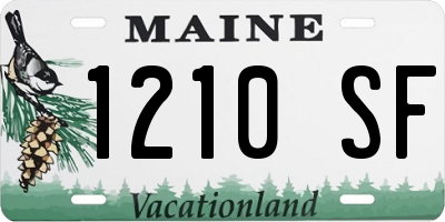 ME license plate 1210SF