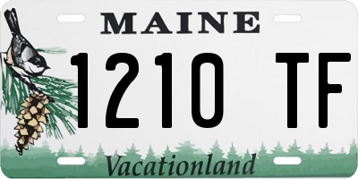 ME license plate 1210TF