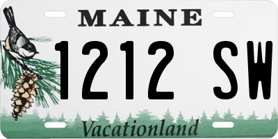 ME license plate 1212SW