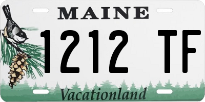 ME license plate 1212TF