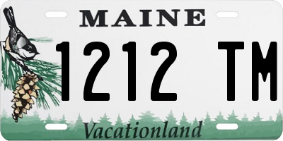 ME license plate 1212TM